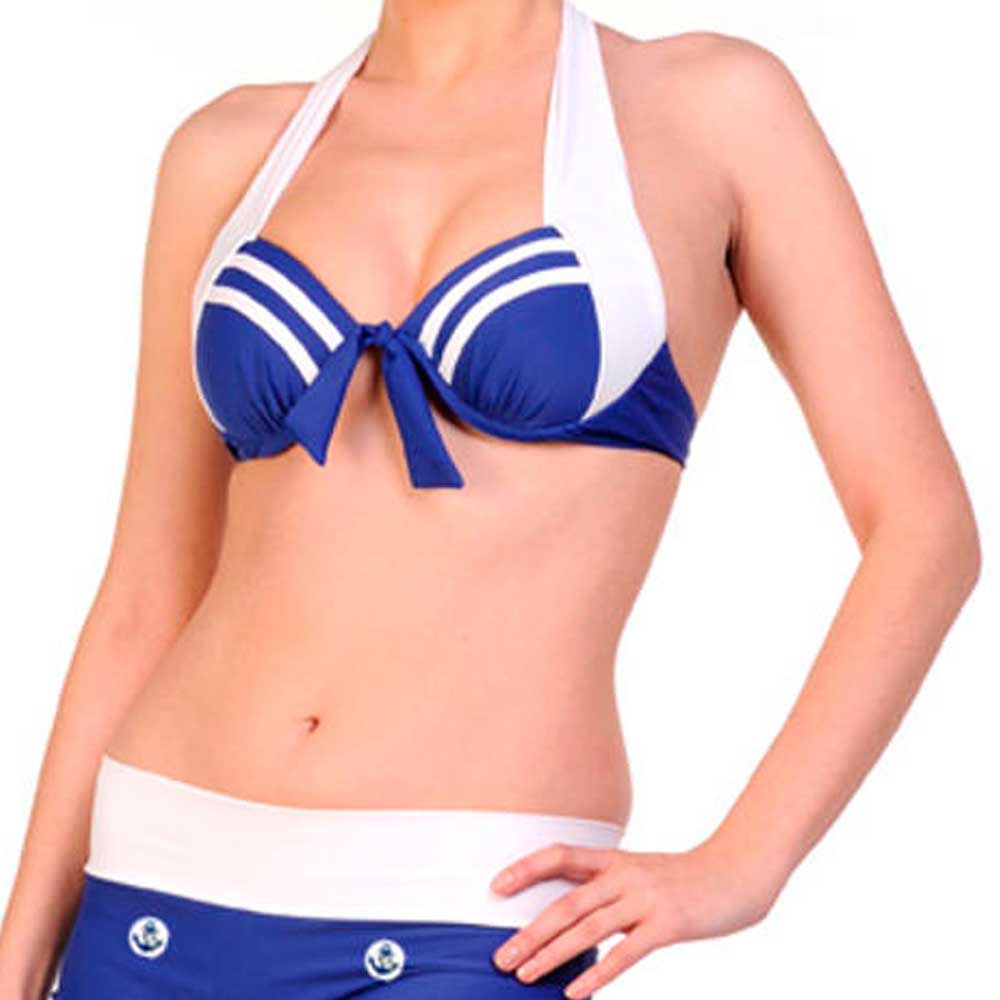 Banned - Sailor Girl Bikini-Oberteil - Blau/Weiß